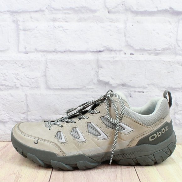 Oboz Shoes - Oboz Sawtooth Beige Leather B-Dry Waterproof Sneaker Hiking Shoes Size 9.5